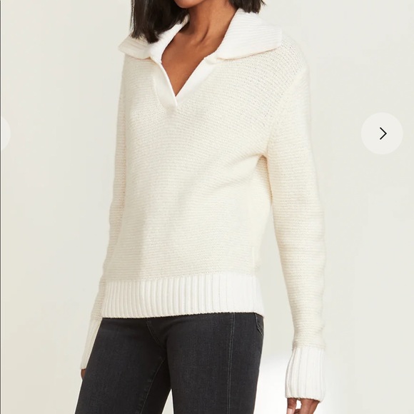 Veronica Beard Brogan Sweater Ivory Cream - Picture 2 of 5